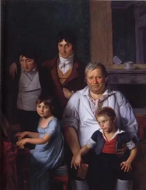 Portrait of a man and his children - Jacques-Louis David