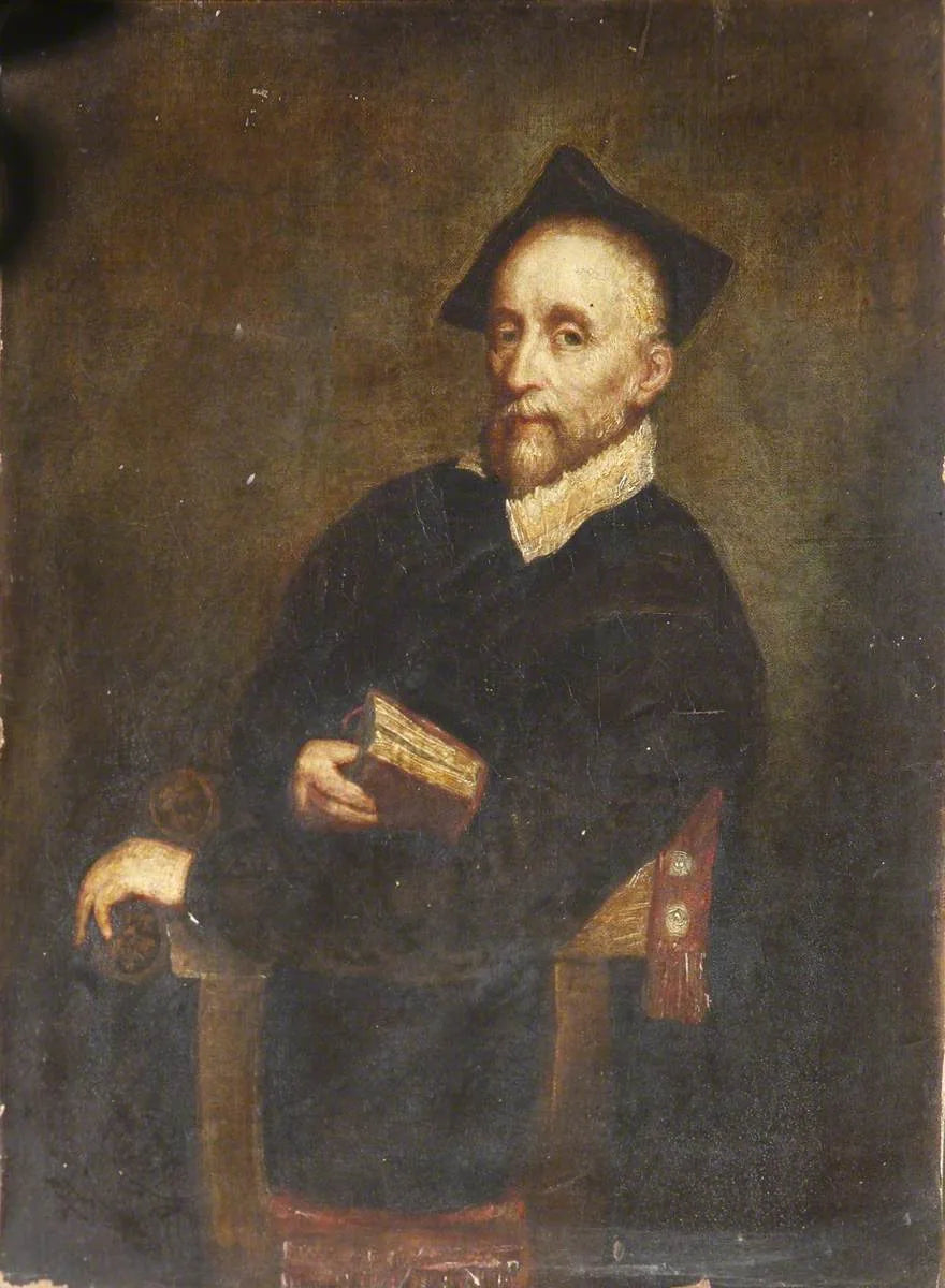 Portrait of a man ("The schoolmaster by Titian") - Giovanni Battista Moroni