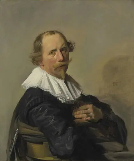 Portrait of a man leaning on the back of a chair - Frans Hals
