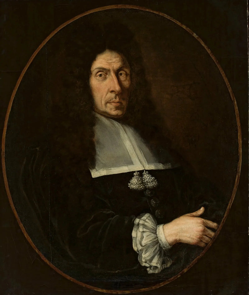 Portrait of a man wearing a black wig - Claude Lefèbvre