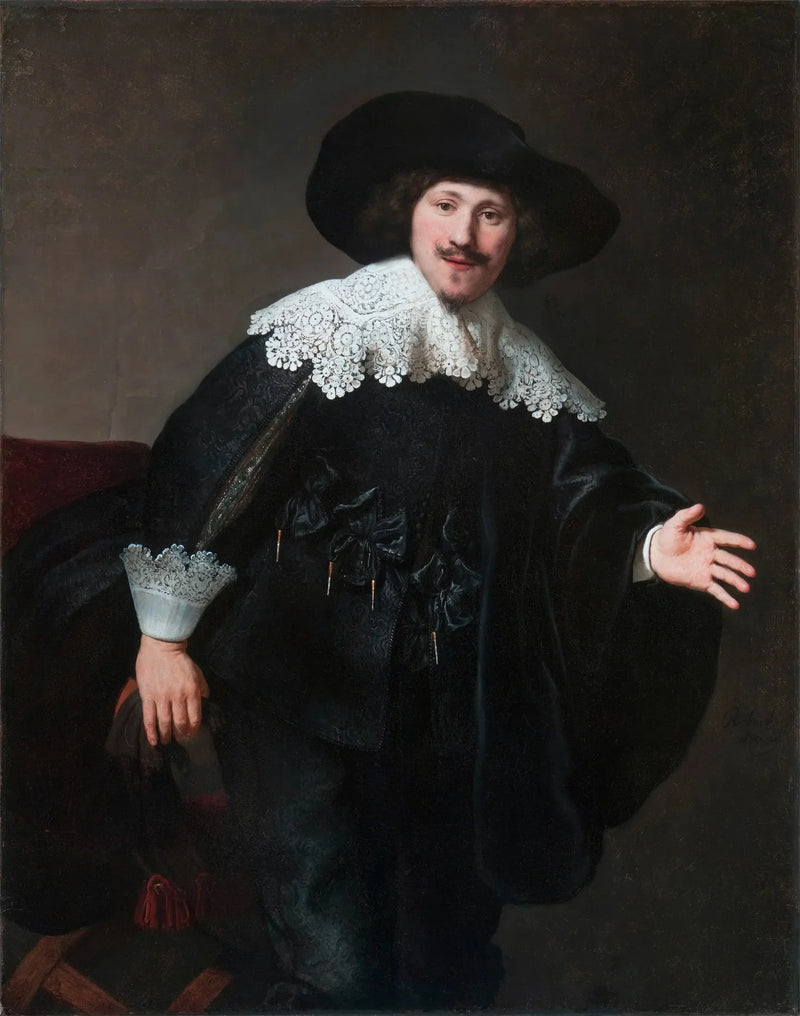 Portrait of a man rising from his seat - Rembrandt