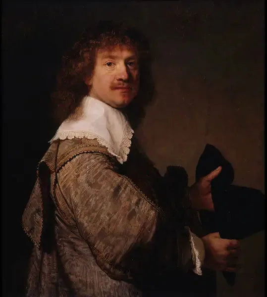 Portrait of a man holding a hat - Rembrandt