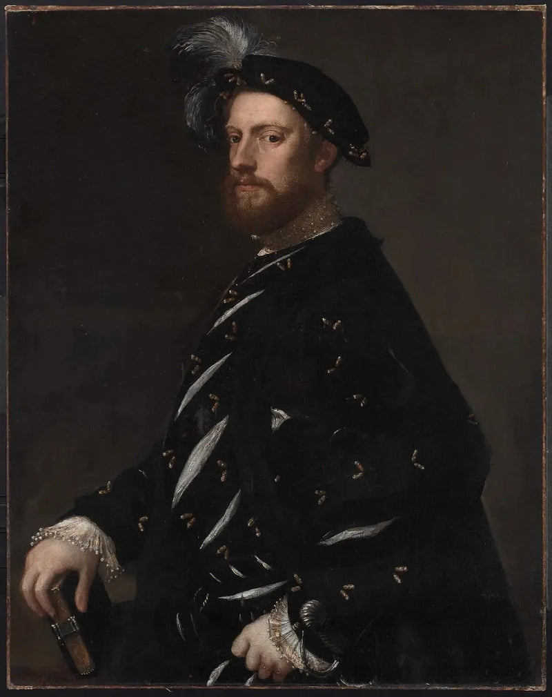 Portrait of a man holding a book - Titian