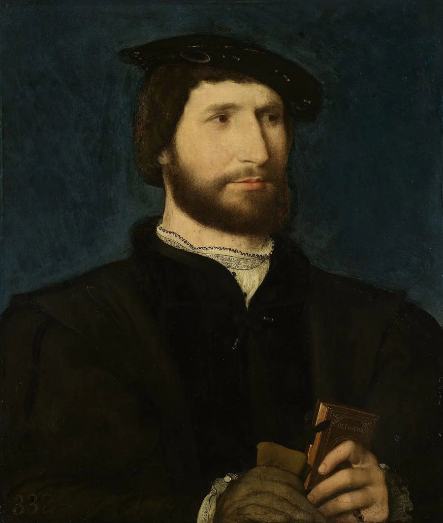 Portrait of a man holding a volume of Petrarch - Jean Clouet
