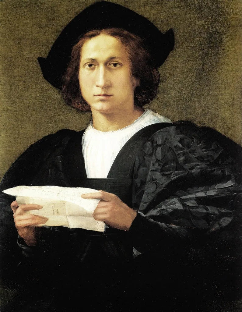 Portrait of a young man holding a letter - Rosso Fiorentino