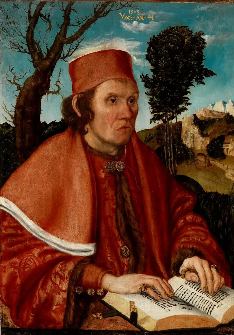 Portrait of a lawyer, probably Stephan Reuss, rector of the University of Vienna - Lucas Cranach the Elder