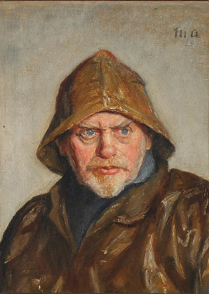 Portrait of a fisherman from Skagen. (Painting by M. Ancher) - Michael Peter Ancher