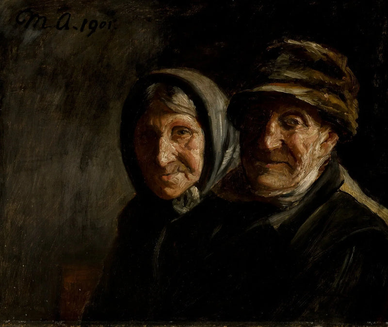 Portrait of an old couple - Michael Peter Ancher
