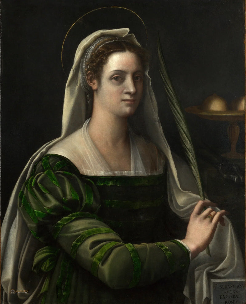 Portrait of a Lady with Attributes of Saint Agatha - Sebastiano del Piombo