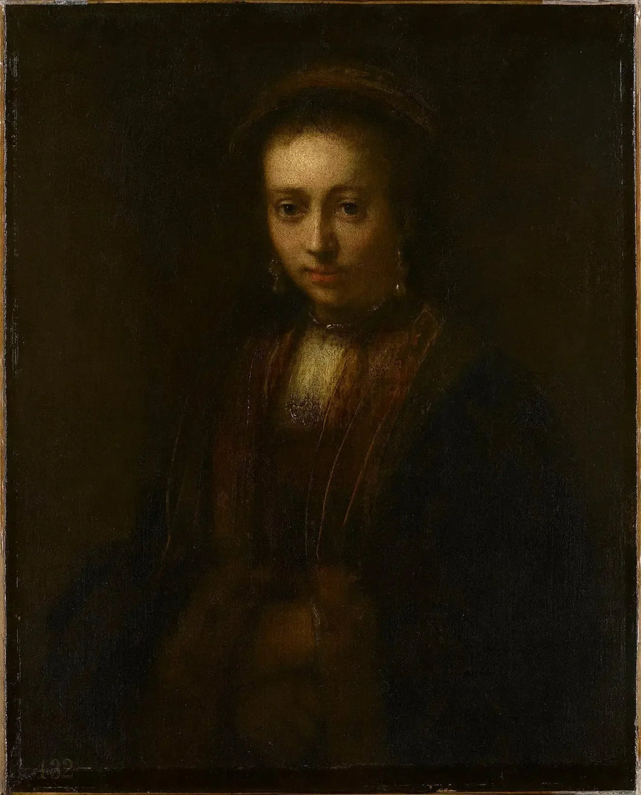 Portrait of a Lady with Joined Hands (Hedwig Łuszkowska, Flora of 1634) - Rembrandt