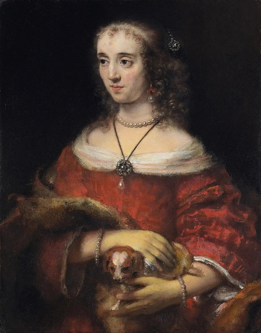 Portrait of a Lady with a Toy Dog - Rembrandt