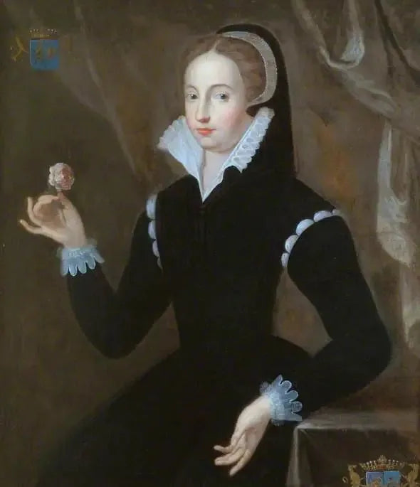 Portrait of a lady in a black dress with Marie Stuart hairstyle - François Clouet