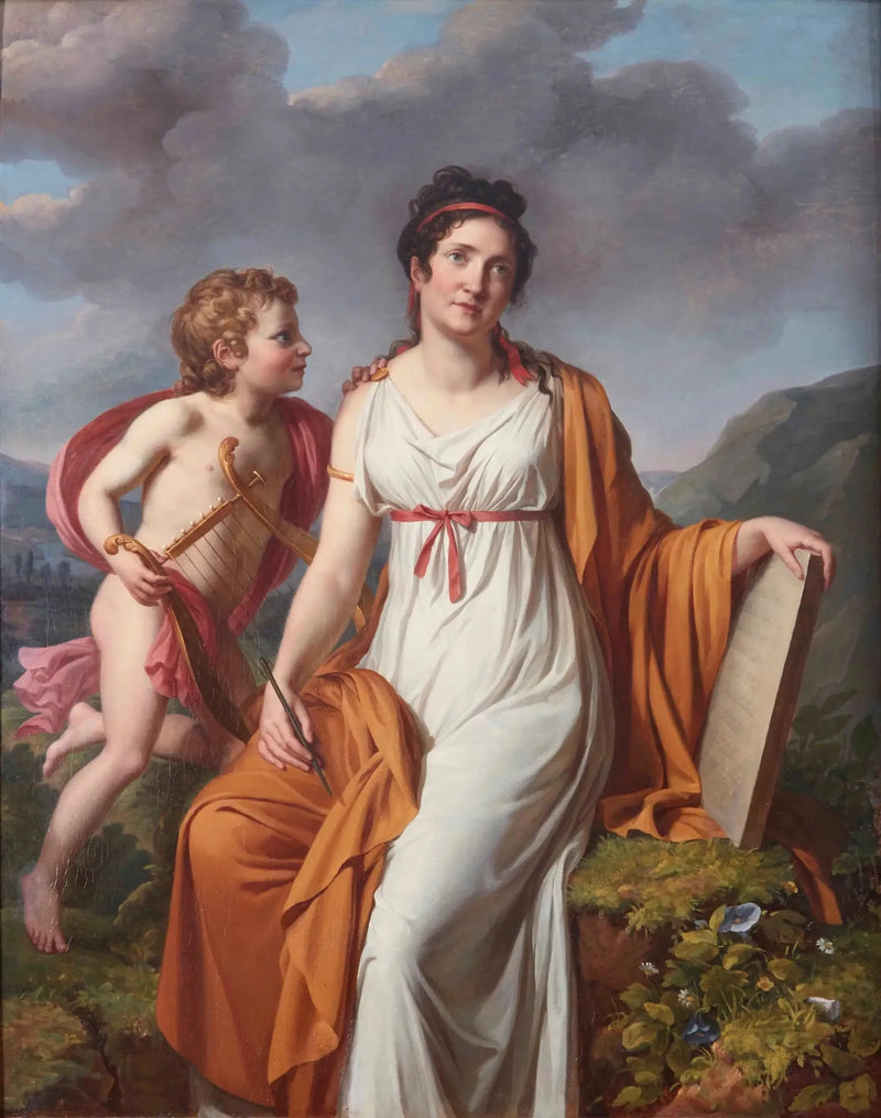 Portrait of a lady, probably Madame de Reiset d'Arques, en Sappho - Marie-Guillemine Benoist