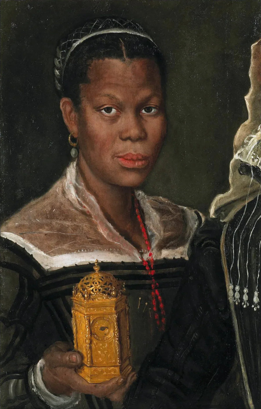 Portrait of an African woman holding a clock - Annibale Carracci