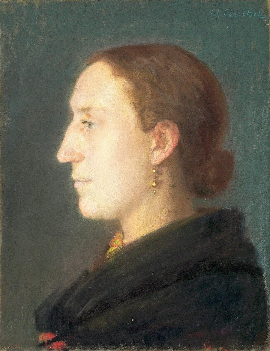 Portrait of a seated woman facing forward, turned to the right. - Anna Ancher