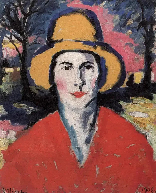 Portrait of a woman with a yellow hat - Kazimir Malevich