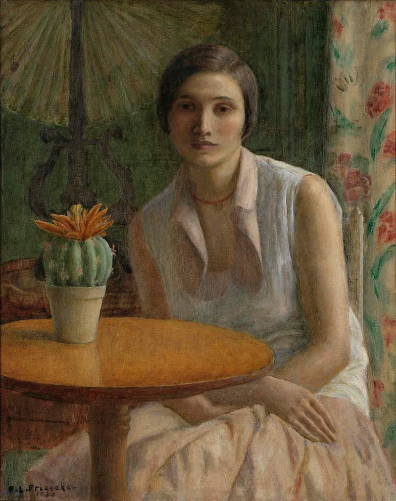 Portrait of a Woman (with a Cactus) - Frederick Carl Frieseke