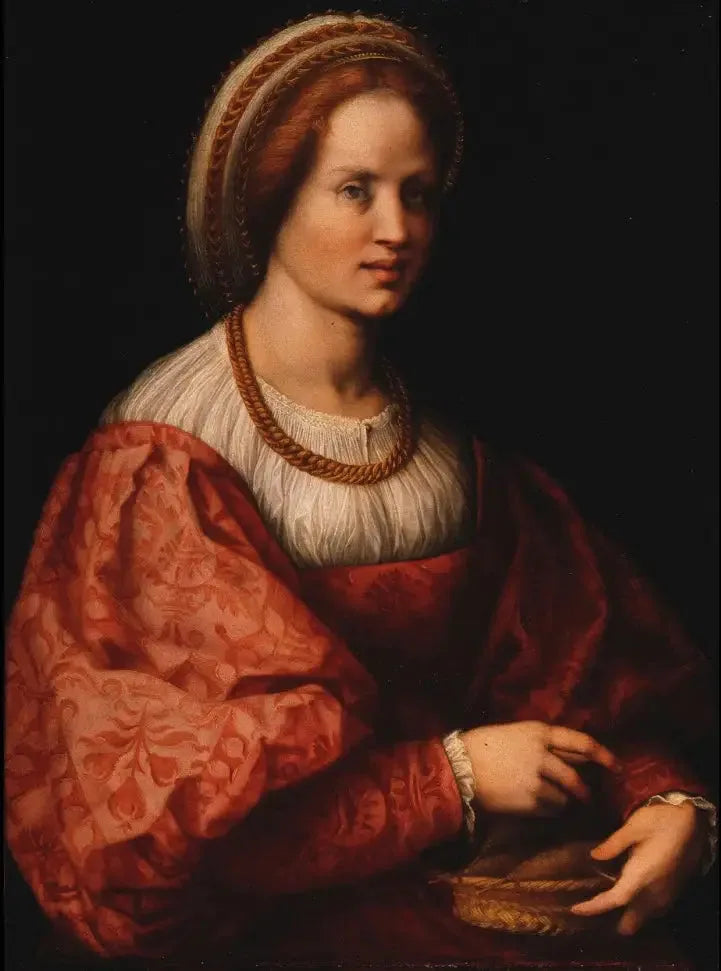 Portrait of a woman with a basket of charcoal - Andrea del Sarto