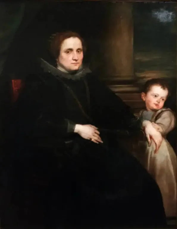 Portrait of a woman from Genoa with a child - Antoine van Dyck
