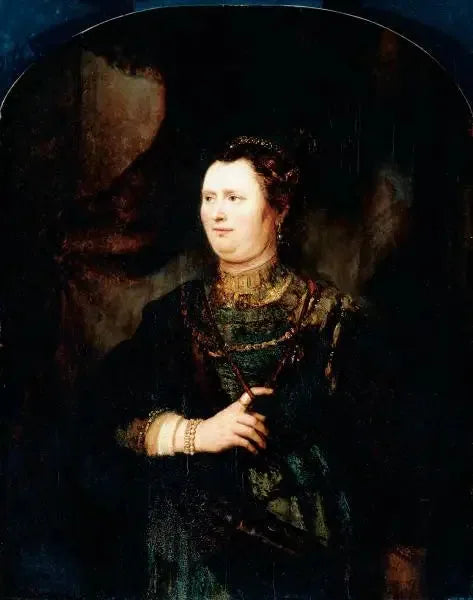 Portrait of a Woman in Military Costume - Rembrandt