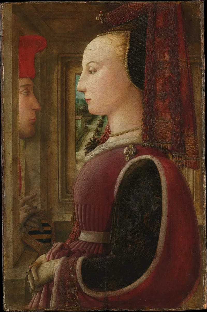 Portrait of a Woman and a Man at the Window - Fra Filippo Lippi
