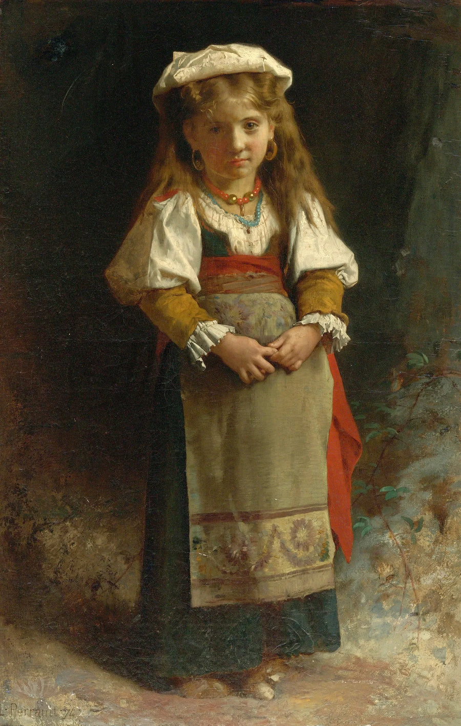 Portrait d'une jeune fille - Léon Perrault image 1 reproduction d’œuvre d’art à l’huile