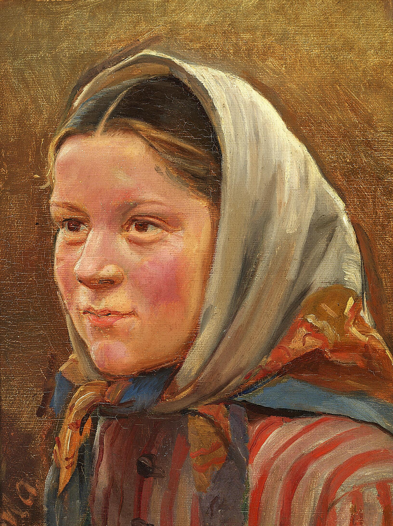 Portrait of a young fisherwoman. - Michael Peter Ancher