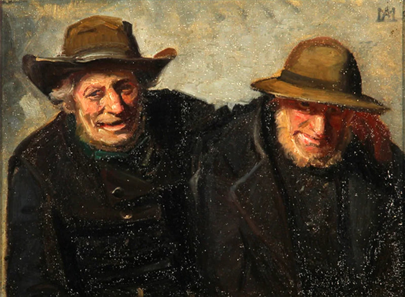 Portrait of two friends, fishermen from Skagen. -Michael Peter Ancher