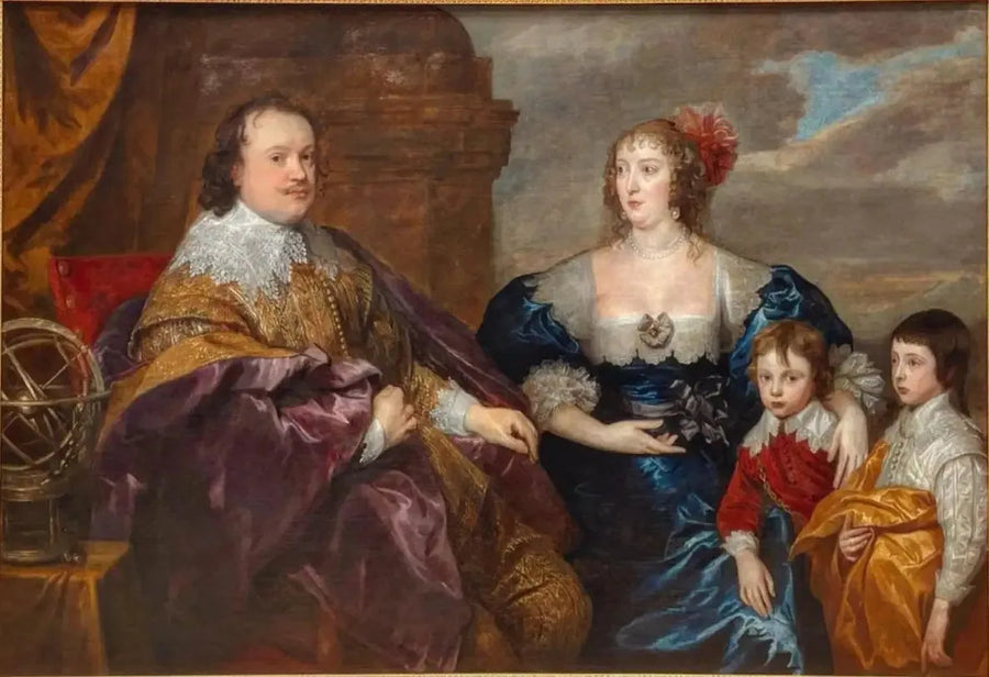 Family Portrait of Sir Kenelm Digby (1603-1665) and Lady Venetia Anastasia Stanley (1600-1633) with their sons Kenelm Digby and John Digby (1627-1690) - Antoine van Dyck