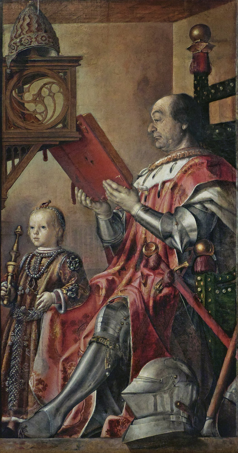 Portrait of Federico da Montefeltro and Son Guidobaldo - Pedro Berruguete