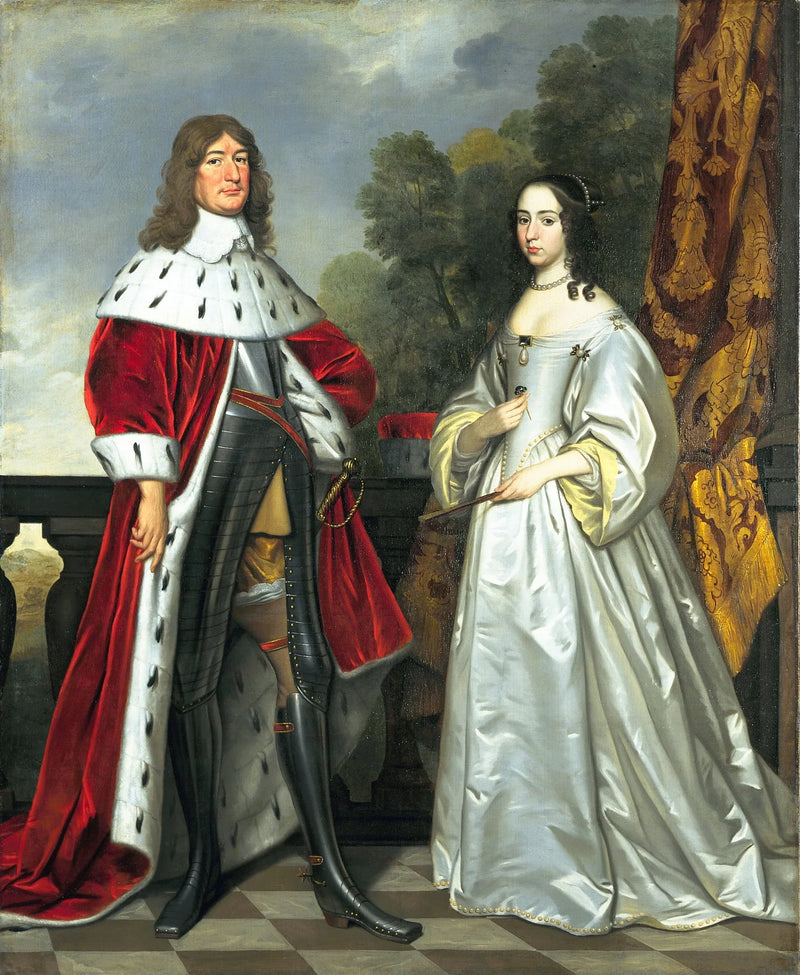 Portrait of Frederick William, Elector of Brandenburg, and Louise-Henriette of Nassau - Gerrit van Honthorst