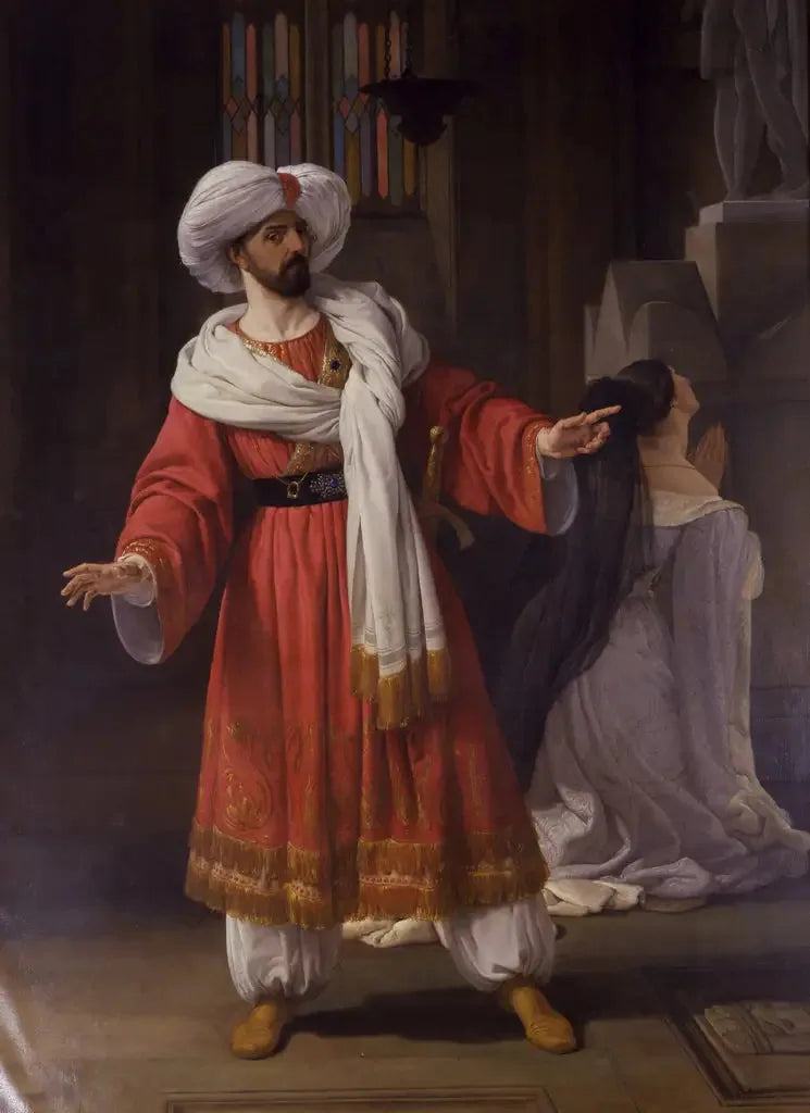 Portrait of Giovanni David as Alessandro in Gli arabi nelle Gallie by Pacini - Francesco Hayez