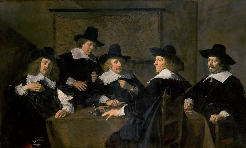 Group Portrait of the Regents of the Saint Elizabeth Hospital in Haarlem - Frans Hals