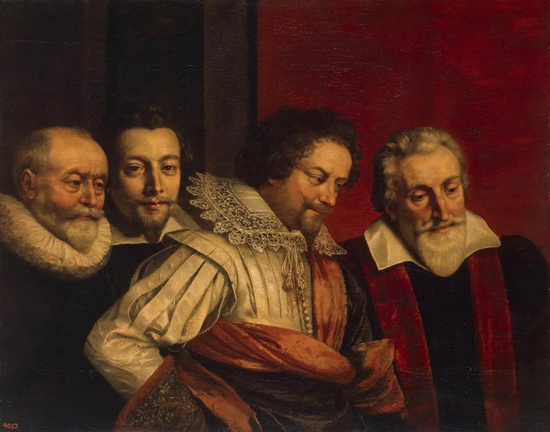 Portrait of a group of four members of the Paris Council (fragment of the lost painting) - Frans Pourbus the Younger