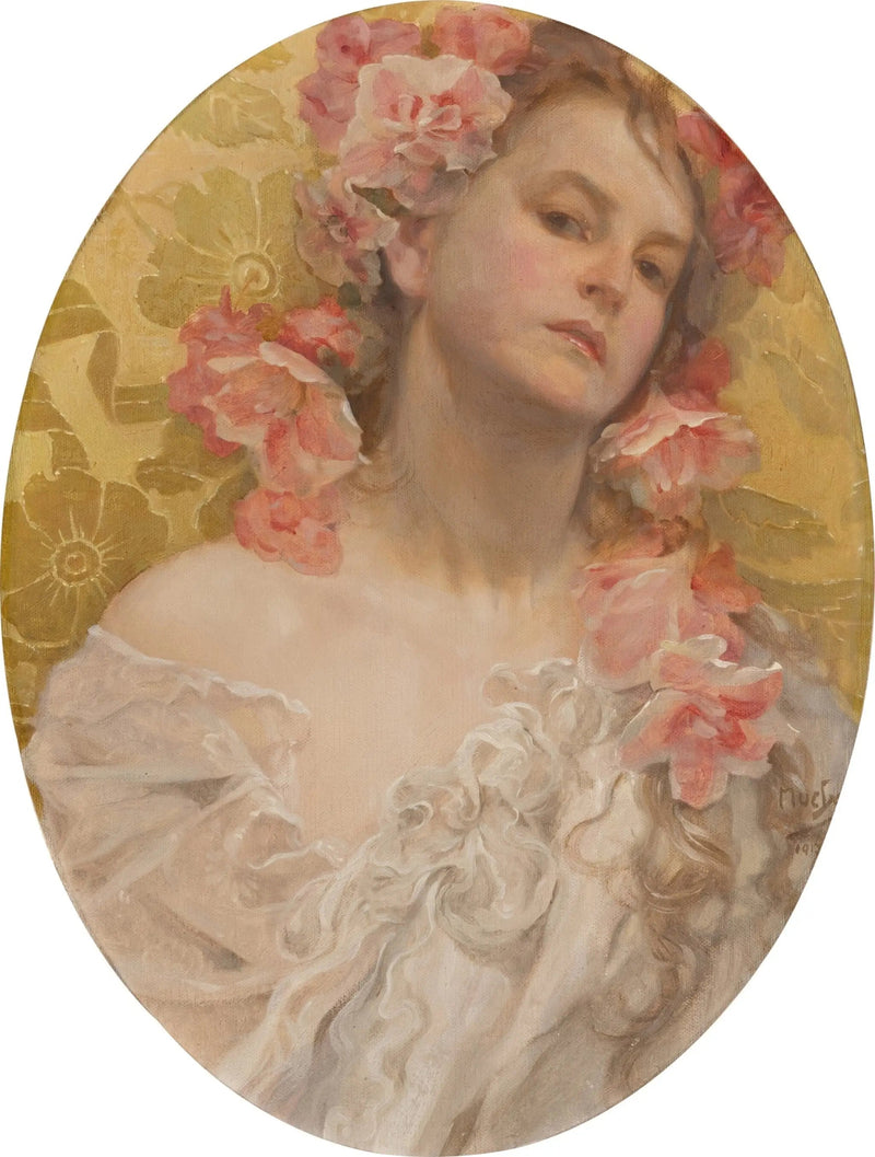 Portrait of Hanna Vitousek - Alphonse Mucha