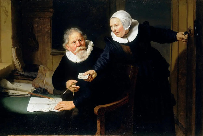 Portrait of Jan Rijcksen and his wife Griet Jans - Rembrandt