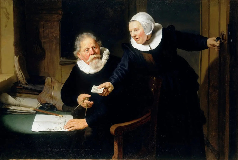 Portrait of Jan Rijcksen and his wife Griet Jans - Rembrandt