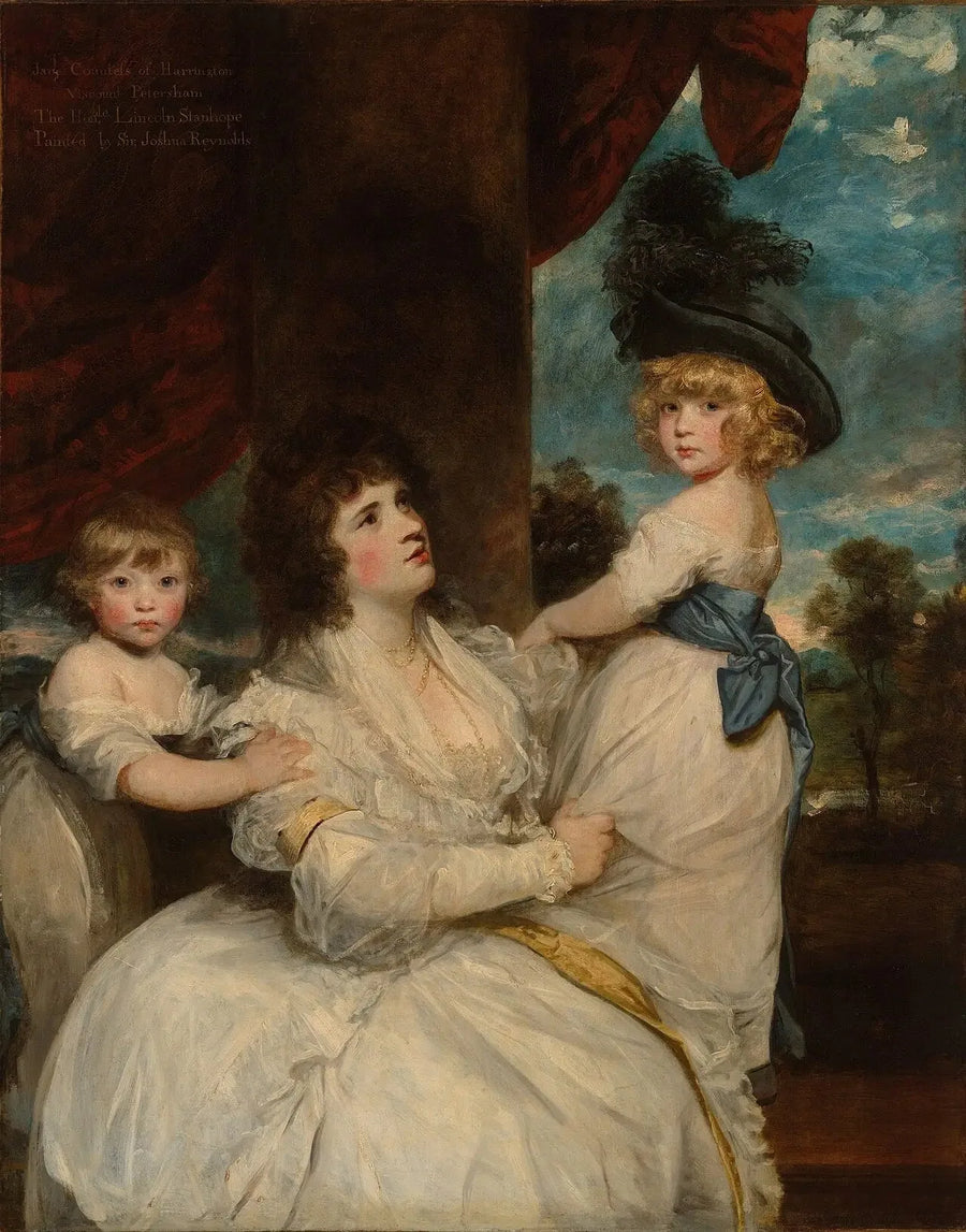 Portrait of Jane, Countess of Harrington, with her sons, Viscount Petersham and Honorable Lincoln Stanhope