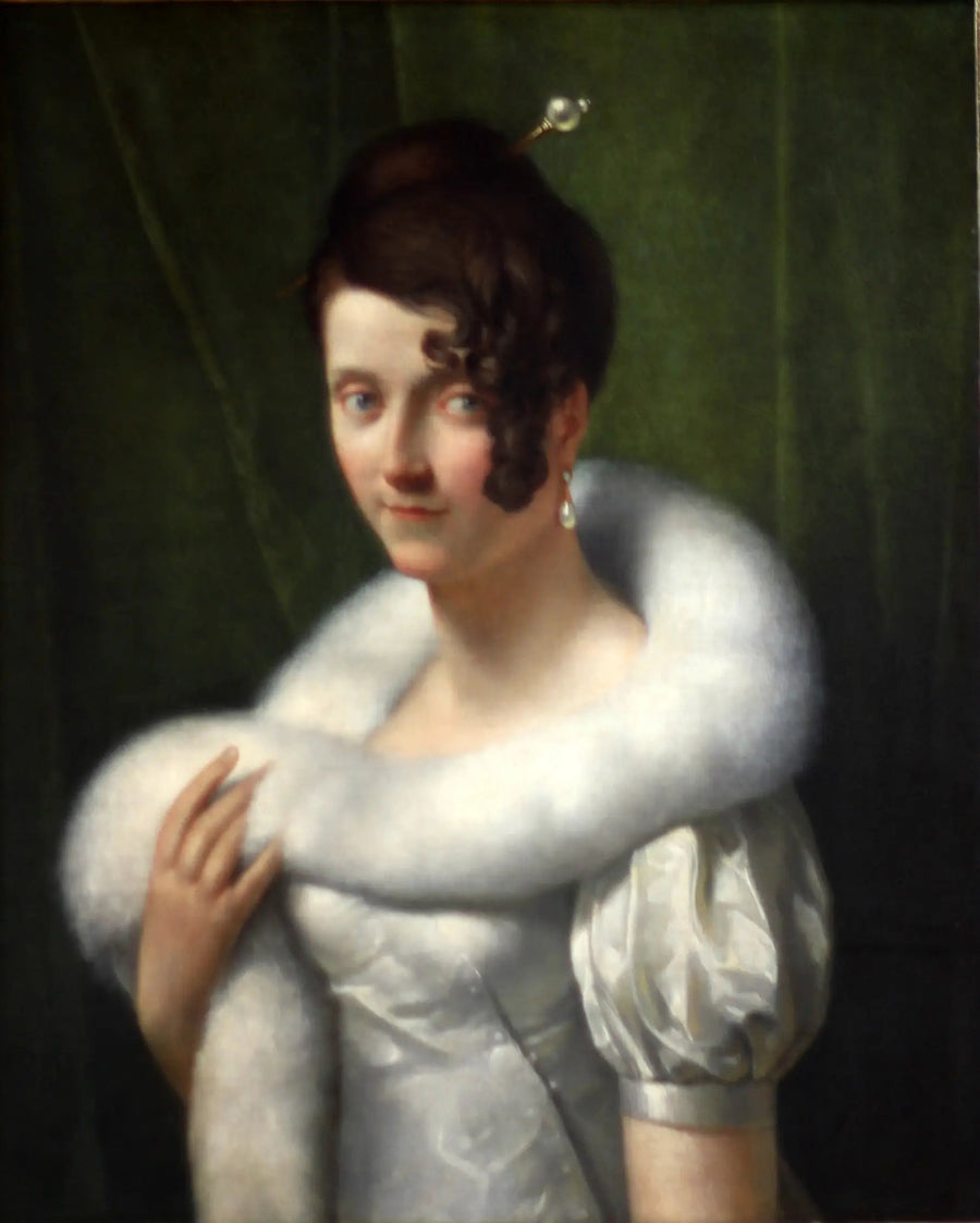 Portrait of a young woman with boa - François Gérard