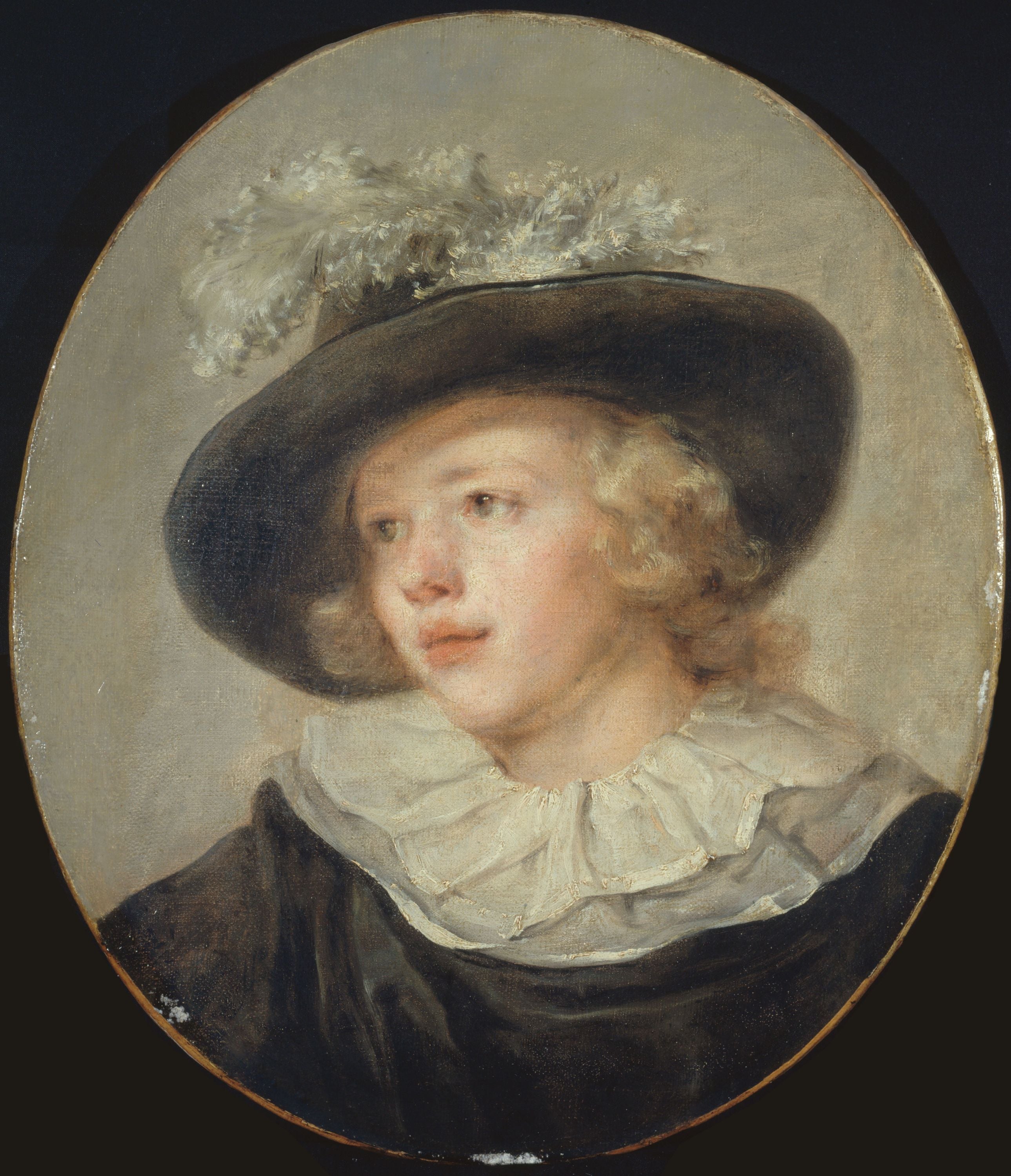 Portrait of a young boy with a feathered hat - Jean-Honoré Fragonard