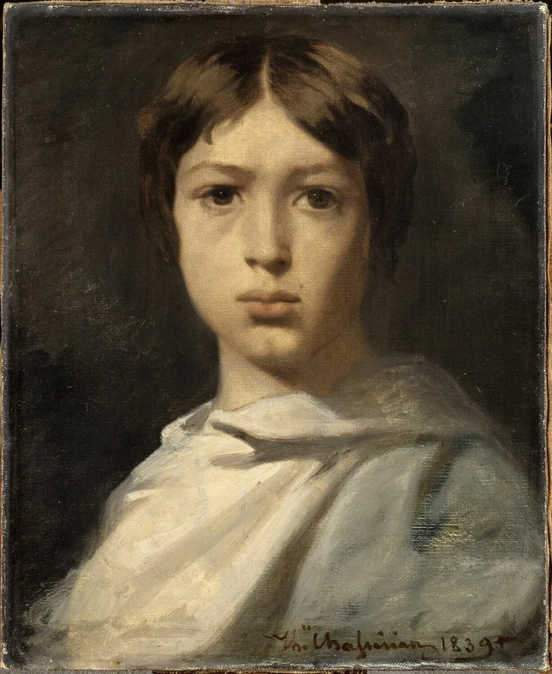 Portrait of a young boy. The Color Grinder by the artist - Théodore Chassériau