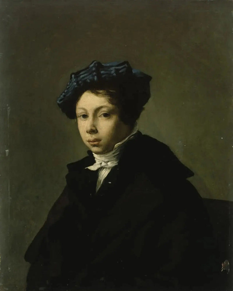 Portrait of a Young Man Wearing a Blue Beret - Eugène Delacroix