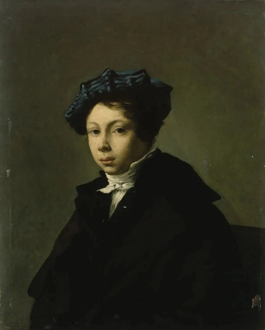 Portrait of a Young Man Wearing a Blue Beret - Eugène Delacroix