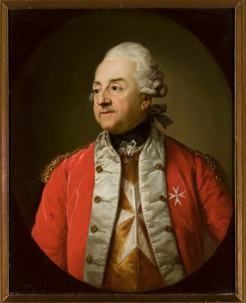 Portrait of Johann Nepomuk von Schaffgotsch in military uniform. - Anton Graff