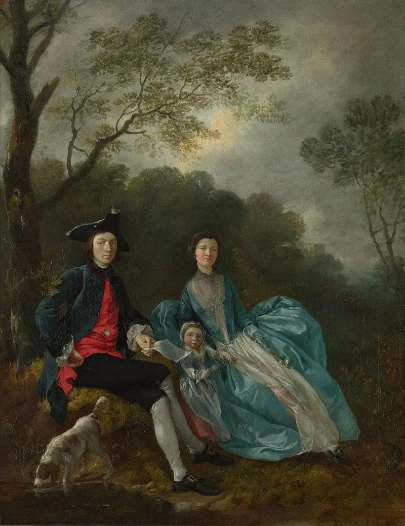 Portrait of the Artist with His Wife and Daughter - Thomas Gainsborough
