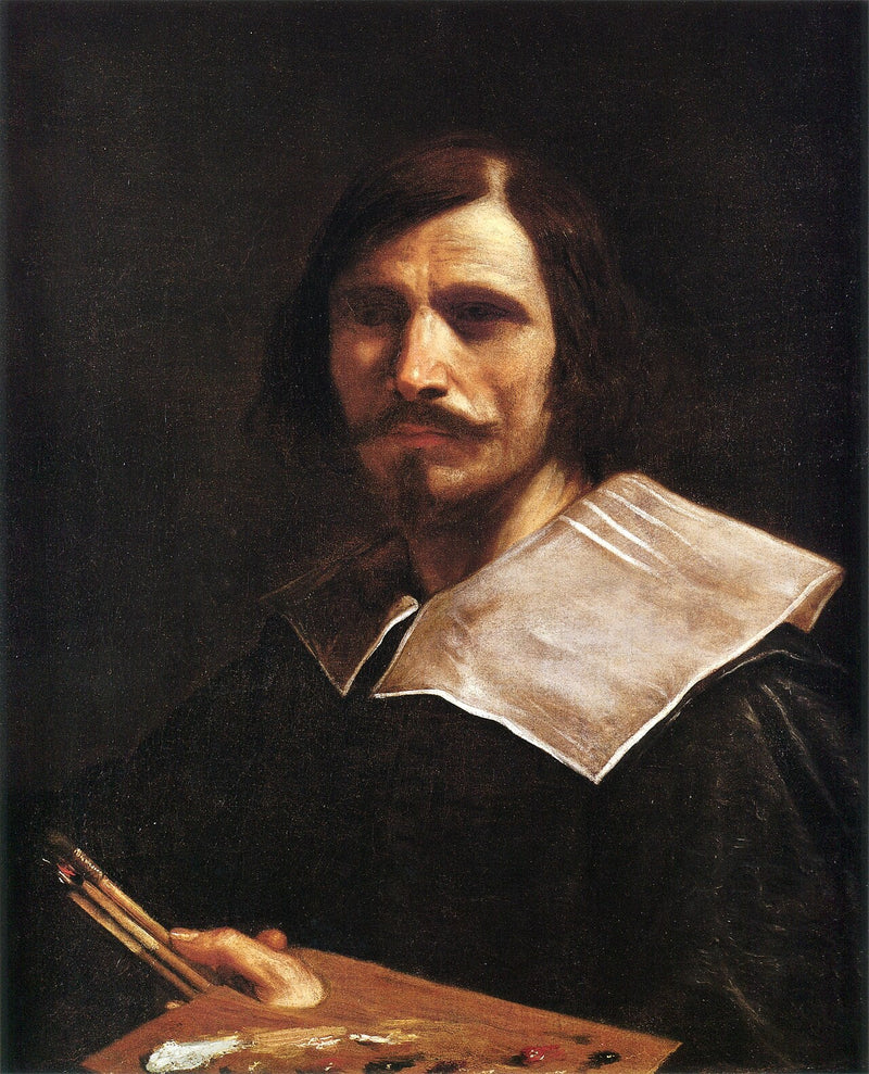 Portrait of the artist holding a palette - Guercino