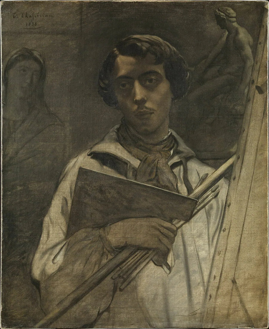 Portrait of the Artist Holding a Palette - Théodore Chassériau
