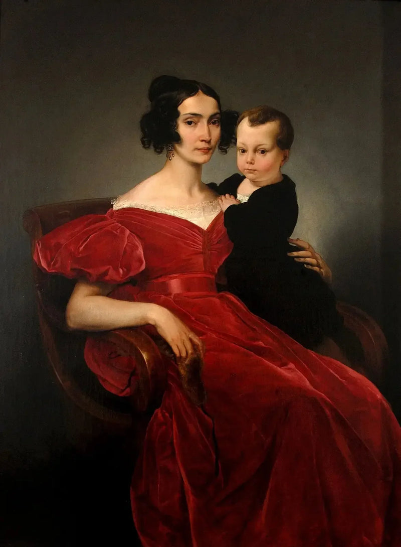 Portrait of Countess Teresa Zumali Marsili with her son Giuseppe - Francesco Hayez