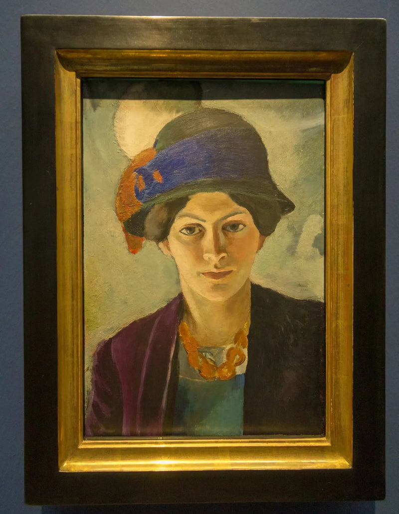 Portrait of the Artist's Wife, with Hat - August Macke