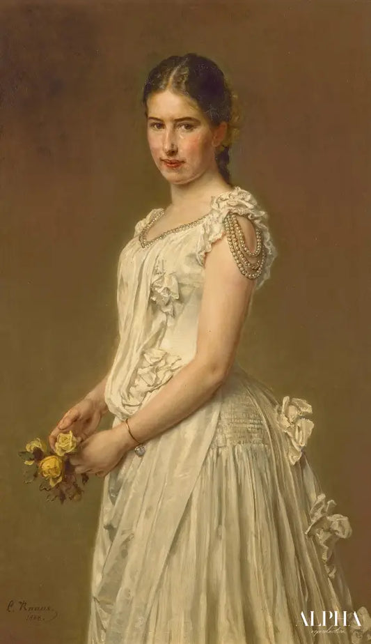 Portrait de la fille de l'artiste, Johanna Knaus - Ludwig Knaus - Reproductions de tableaux et peintures haut de gamme